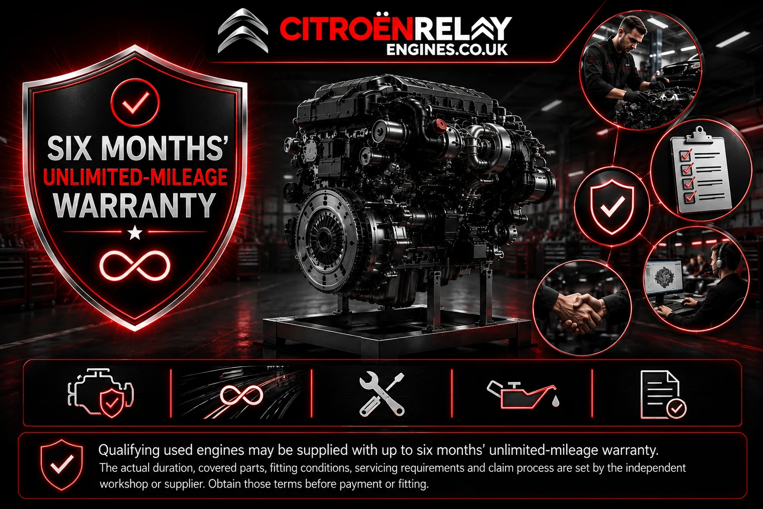 Up to Six Months’ Unlimited-Mileage Warranty